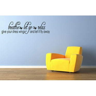Details about   "Give your stress Wings" Motivational Inspire Wall Art Sticker Quote Vinyl Decal